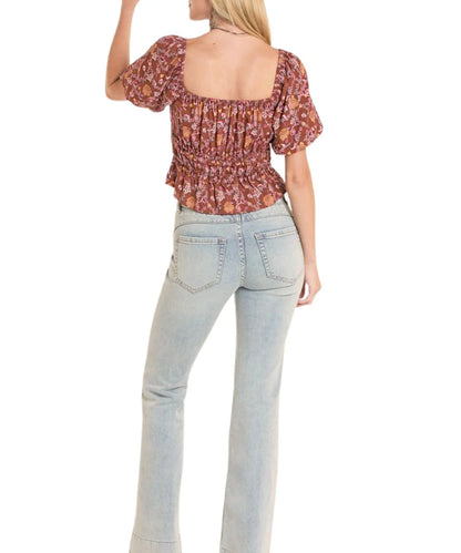 Rock & Roll Cowgirl Women's Floral Blouse BW51T08800