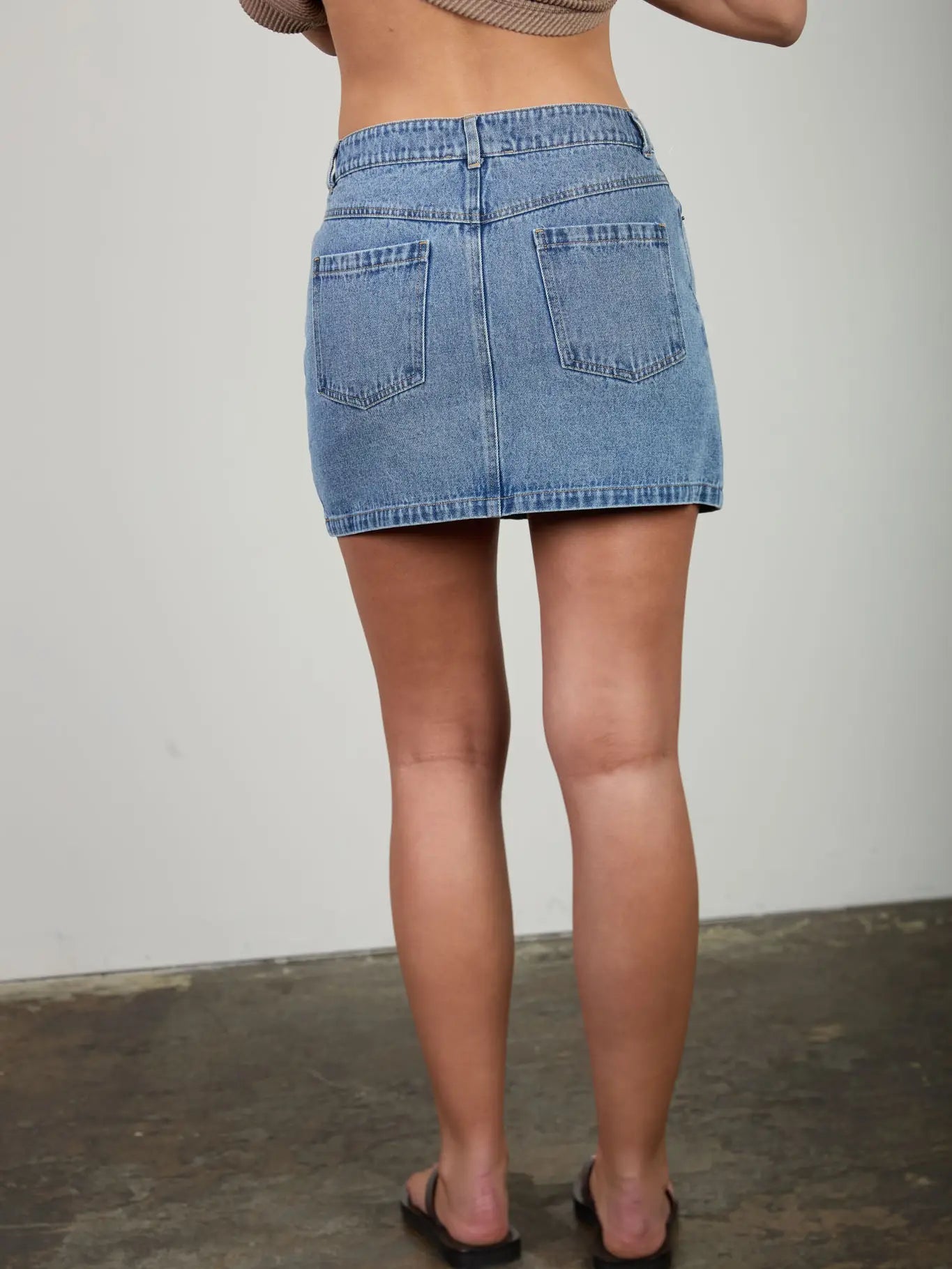 J.O.A Women’s Western Stitch Detail Denim Mini Skirt J6SS1001