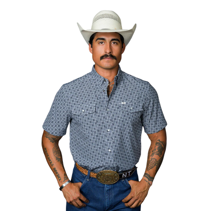 Ferrel Men’s The Colton In Blue Short Sleeve Pearl Snap FPS1026016