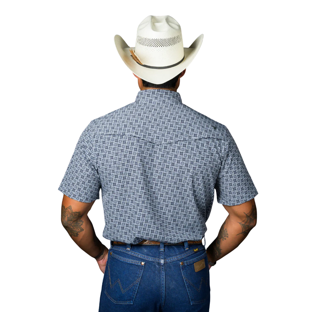 Ferrel Men’s The Colton In Blue Short Sleeve Pearl Snap FPS1026016