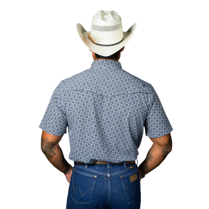 Ferrel Men’s The Colton In Blue Short Sleeve Pearl Snap FPS1026016