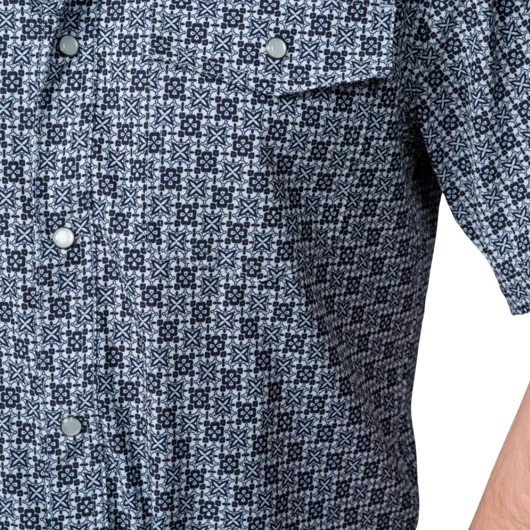 Ferrel Men’s The Colton In Blue Short Sleeve Pearl Snap FPS1026016
