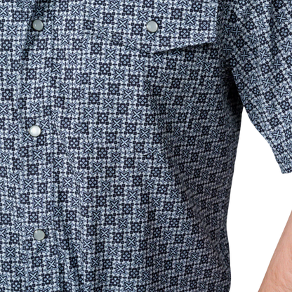 Ferrel Men’s The Colton In Blue Short Sleeve Pearl Snap FPS1026016