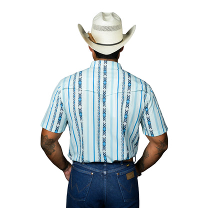 Ferrel Men’s The Post In Blue Short Sleeve Pearl Snap FPS1026032