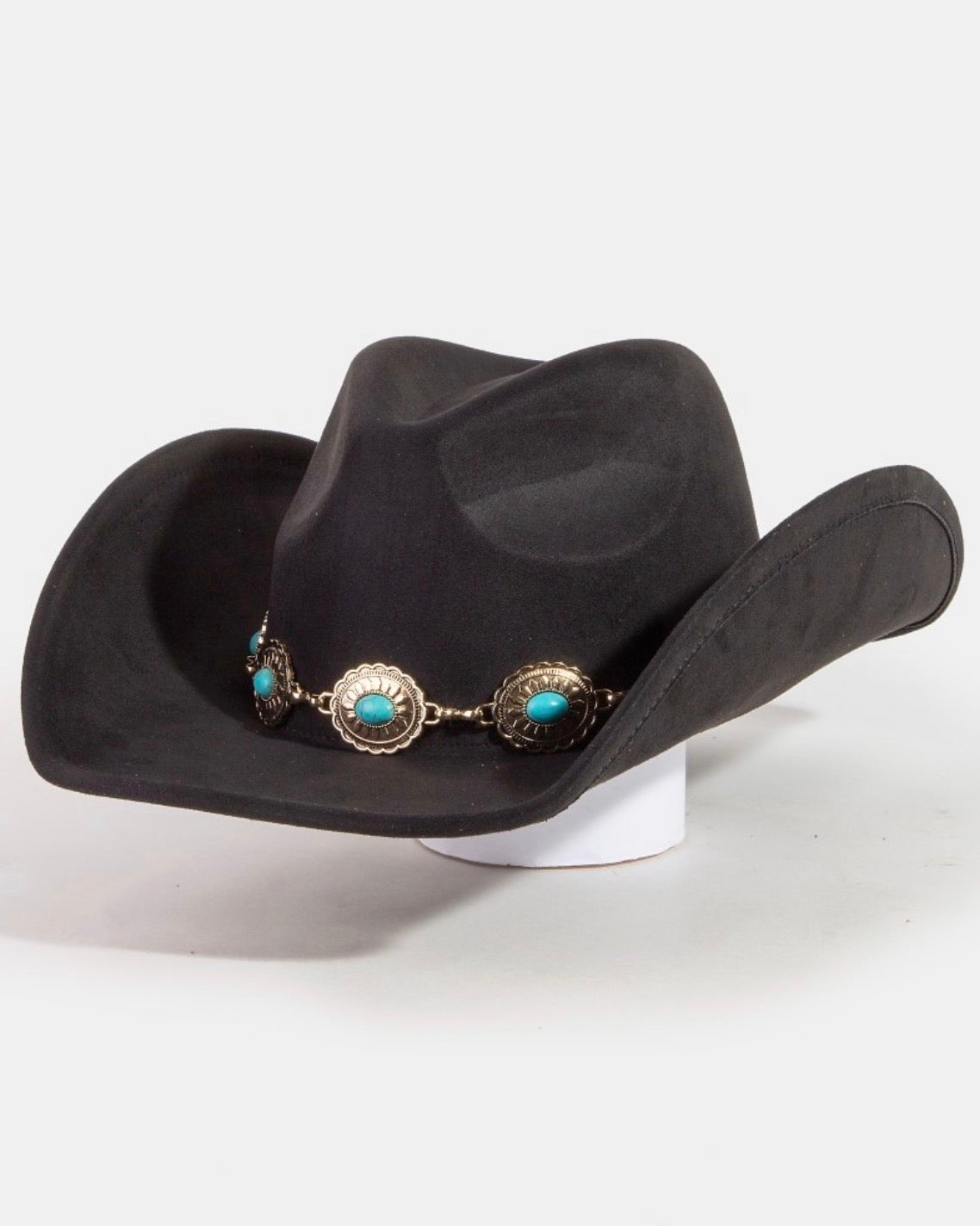 Fame Women’s Black W/Turquoise Felt Hat OS MMT9631SBK