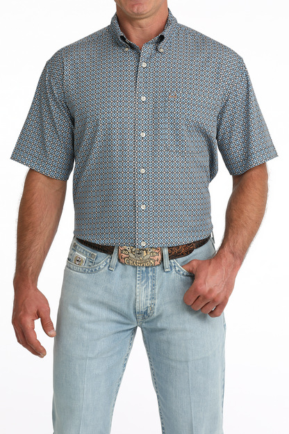 Cinch Men’s  ArenaFlex Blue Print SS Shirt MTW1704177