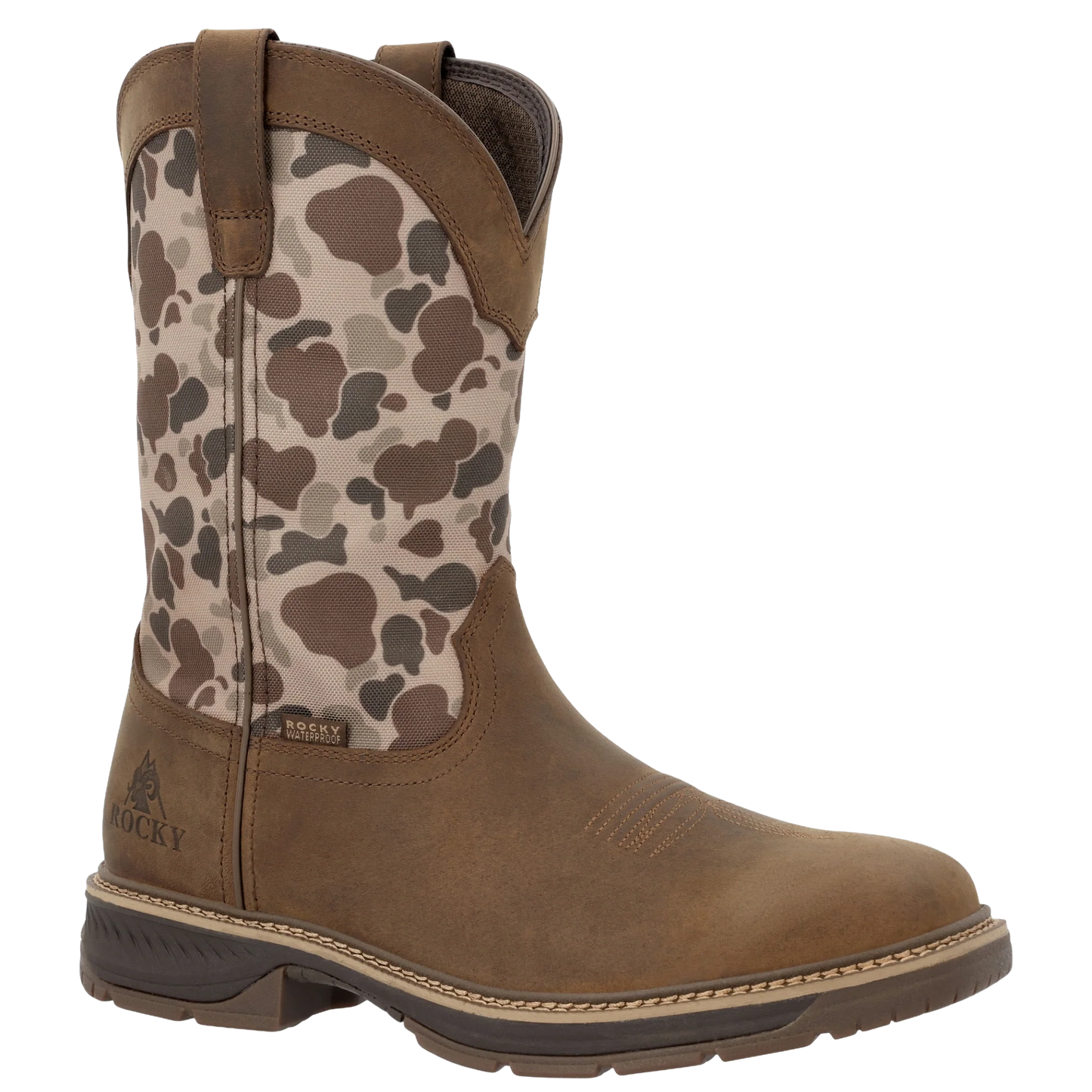 Rocky Men's Ride LTE 11" Dark Brown & Duck Camo Waterproof Boot RKW0486
