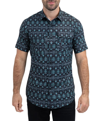 Platini Men's Teal Performance Button Down Shirt PGS11119