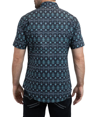 Platini Men's Teal Performance Button Down Shirt PGS11119