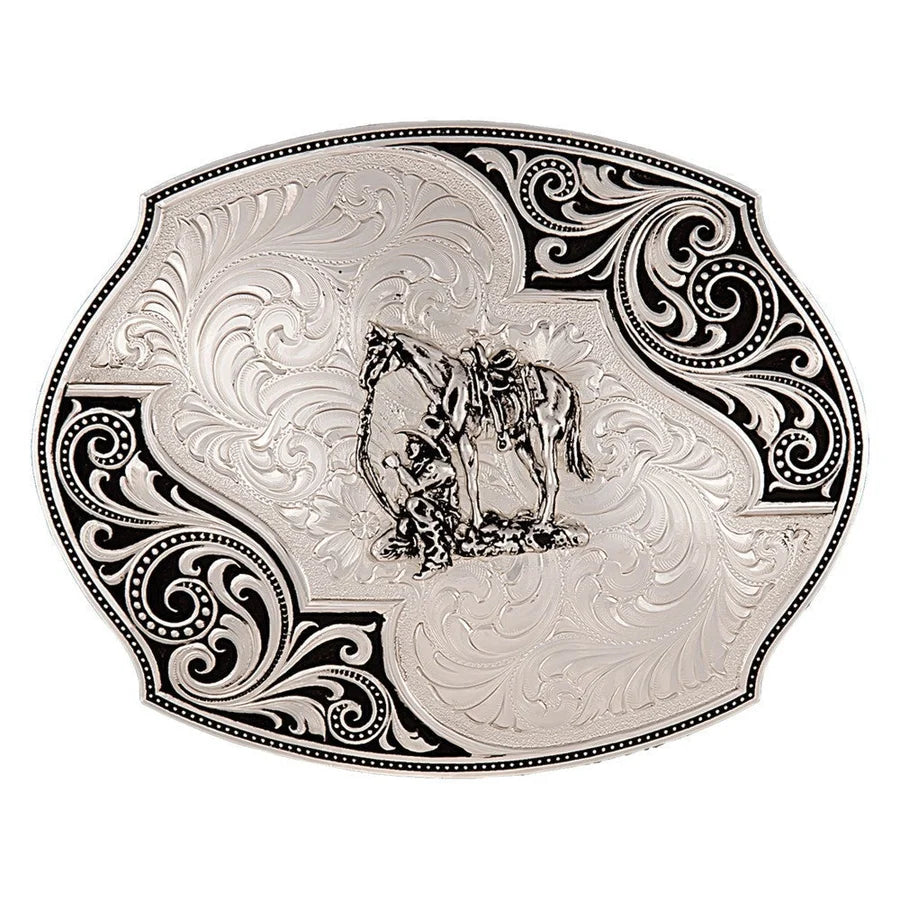 Montana Silversmith lace Whisper Flourish buckle With Cowboy And Horse 27310-456