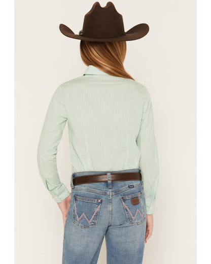 Cruel Girl Striped Print LS Button-Down Western Shirt CTW3120005