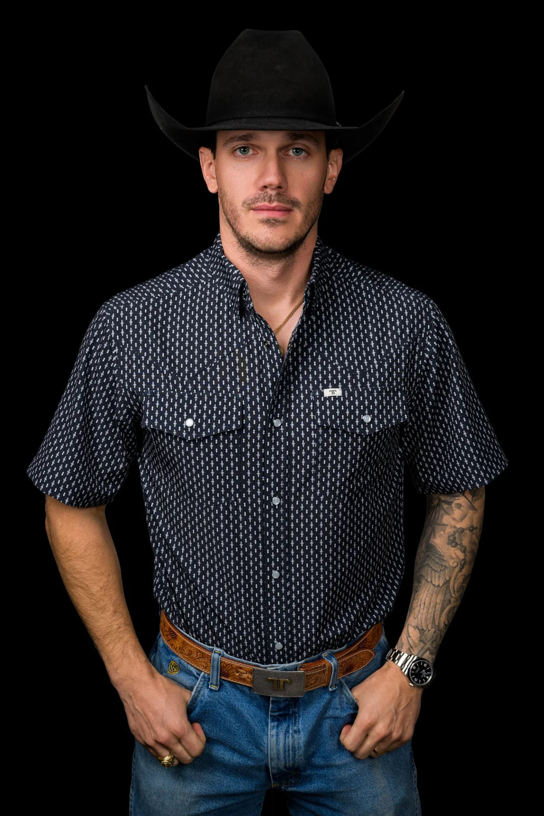 Ferrell Men’s The Cash Short Sleeve Pearl Snap Shirt FPS1026142
