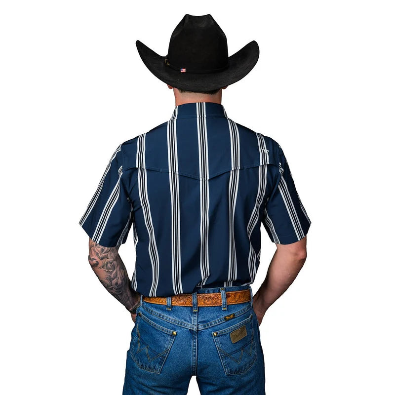 Ferrell The Hatfield Blue Short Sleeve Pearl Snap Shirt FPS1026177