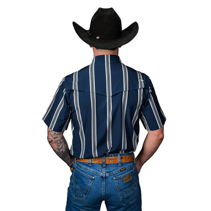 Ferrell The Hatfield Blue Short Sleeve Pearl Snap Shirt FPS1026177