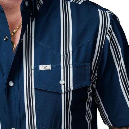 Ferrell The Hatfield Blue Short Sleeve Pearl Snap Shirt FPS1026177