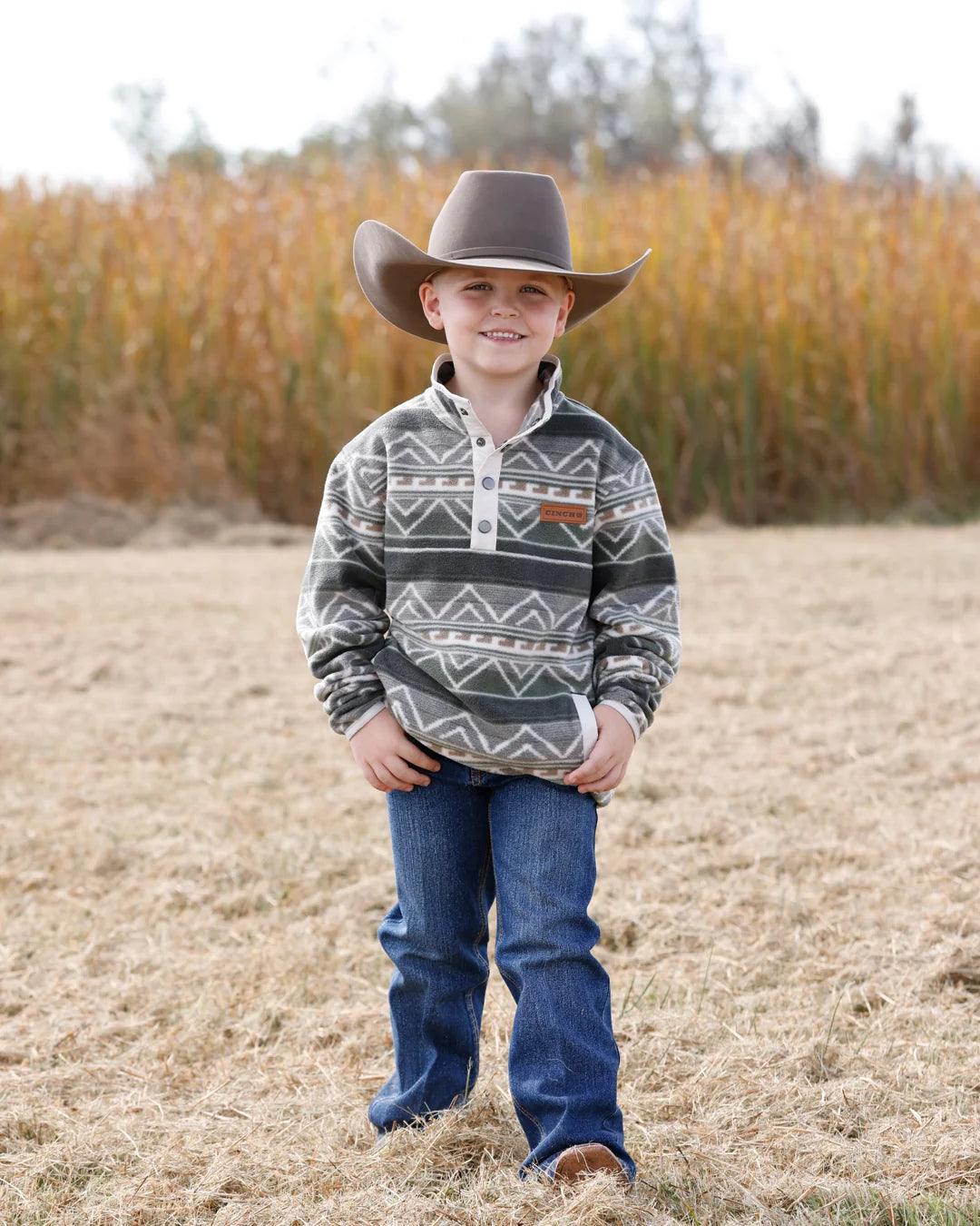 Cinch Boys Olive Polar fleece Pullover MWK7590021