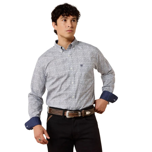 Ariat Men’s WF Willard White Leaf Print Ls Shirt 10079420
