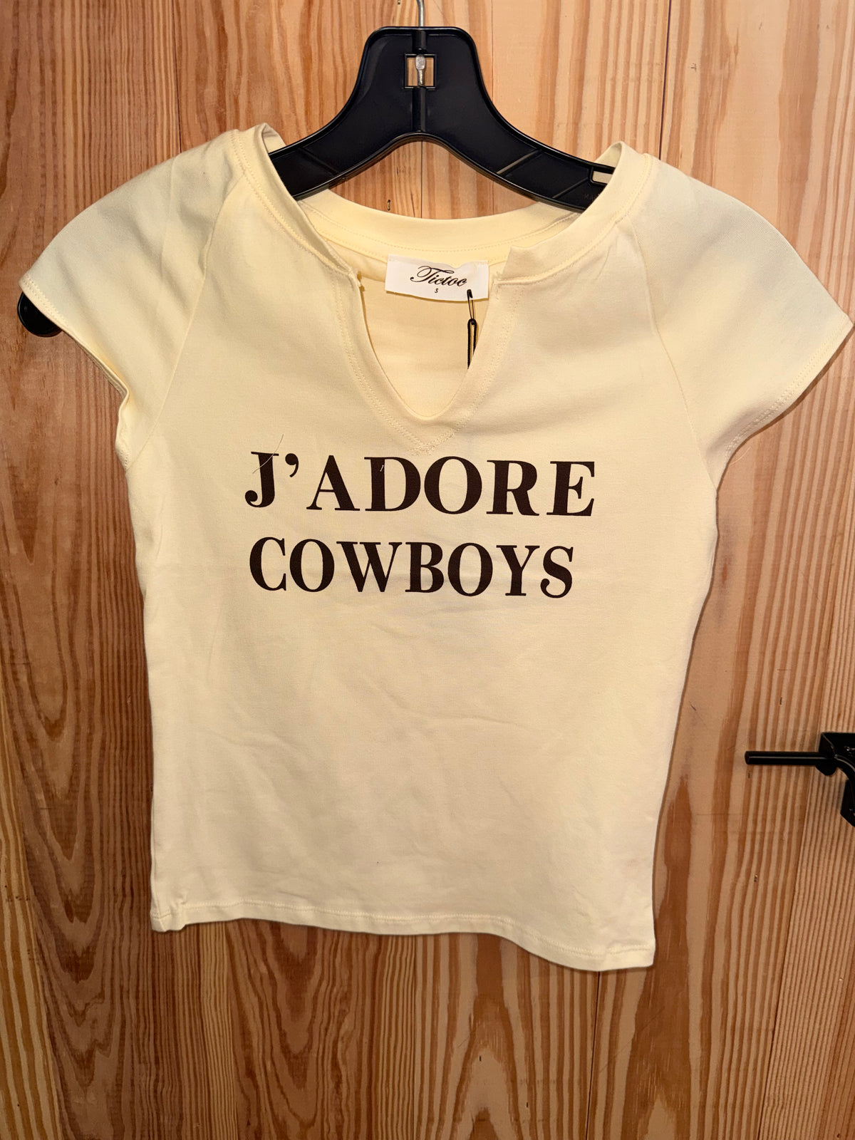 TicToc Women’s Baby Tee J’Adore Cowboy 10388