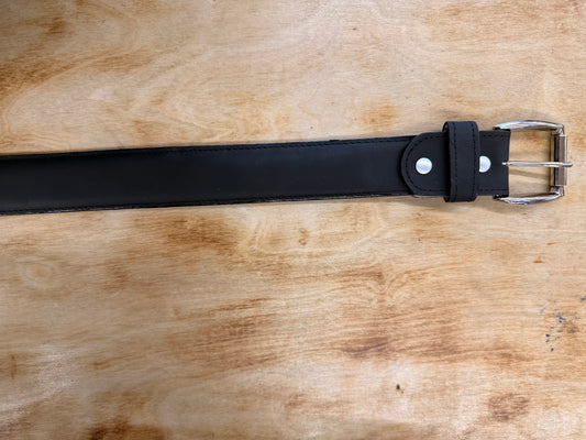 EHWW Men’s Solid Black Leather Belt