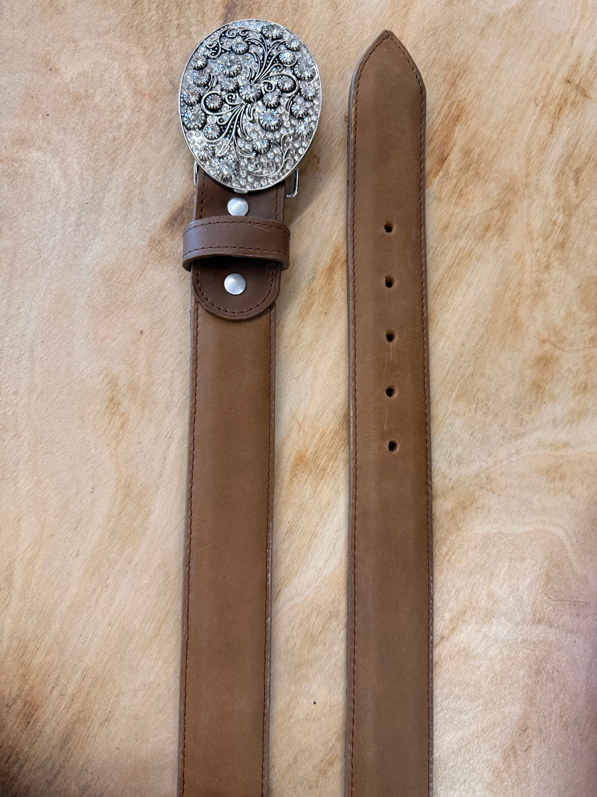 EHWW Women’s Light Brown Leather Belt