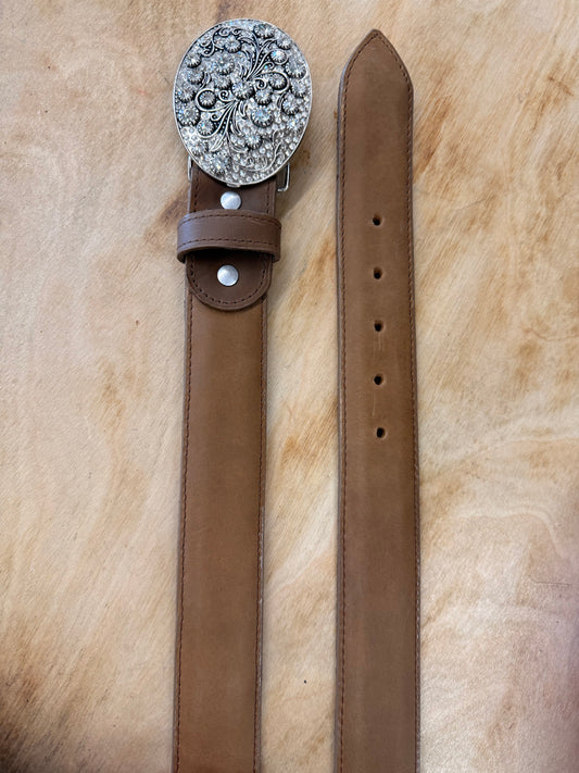 EHWW Women’s Light Brown Leather Belt
