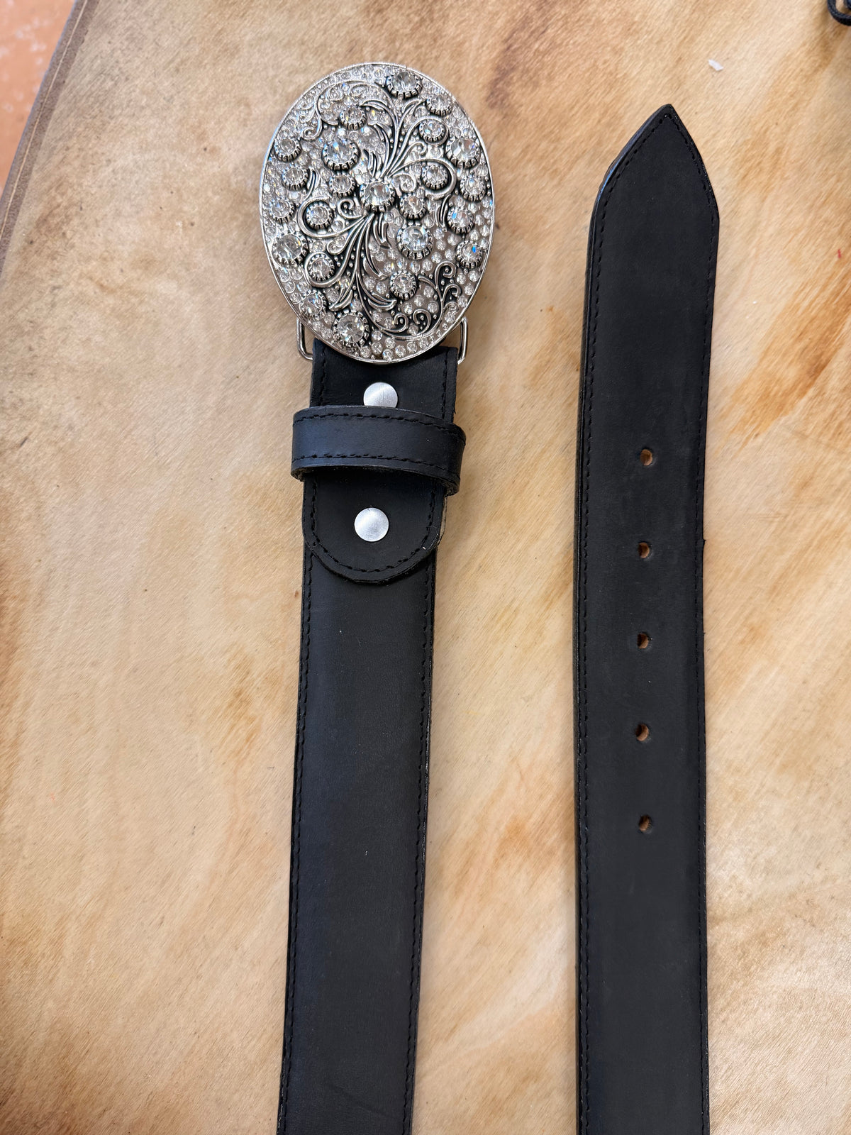EHWW Women’s Black Leather Belt