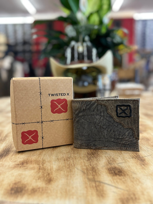 Twisted X Grey Elephant Bifold Wallet