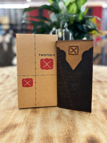 Twisted X Tan Distressed Checkbook Wallet
