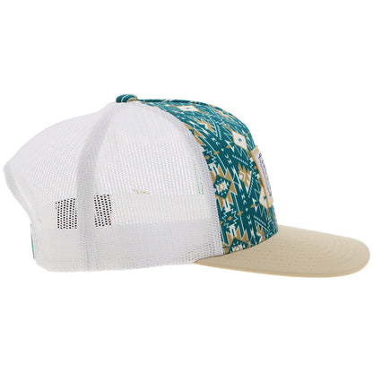 Hooey Doc Aztec W/ Rectangle Patch Teal/Aztec