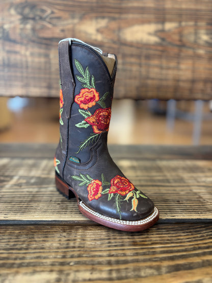 McAllen Boots Girls Choco Crazy Texanita