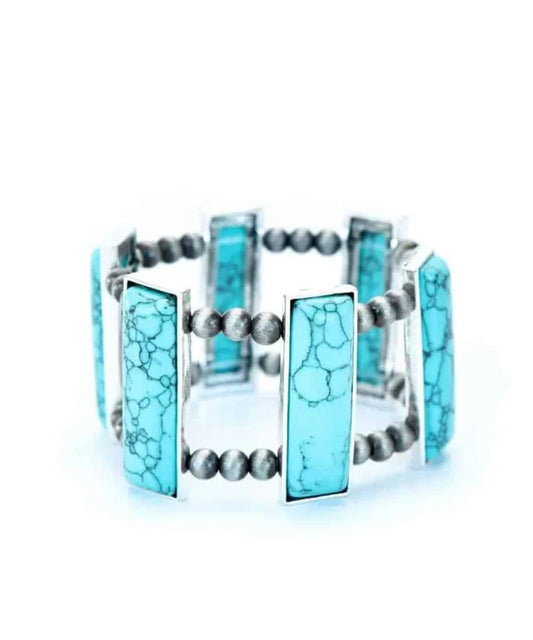 West&Co Turquoise Bar Stretch Bracelet