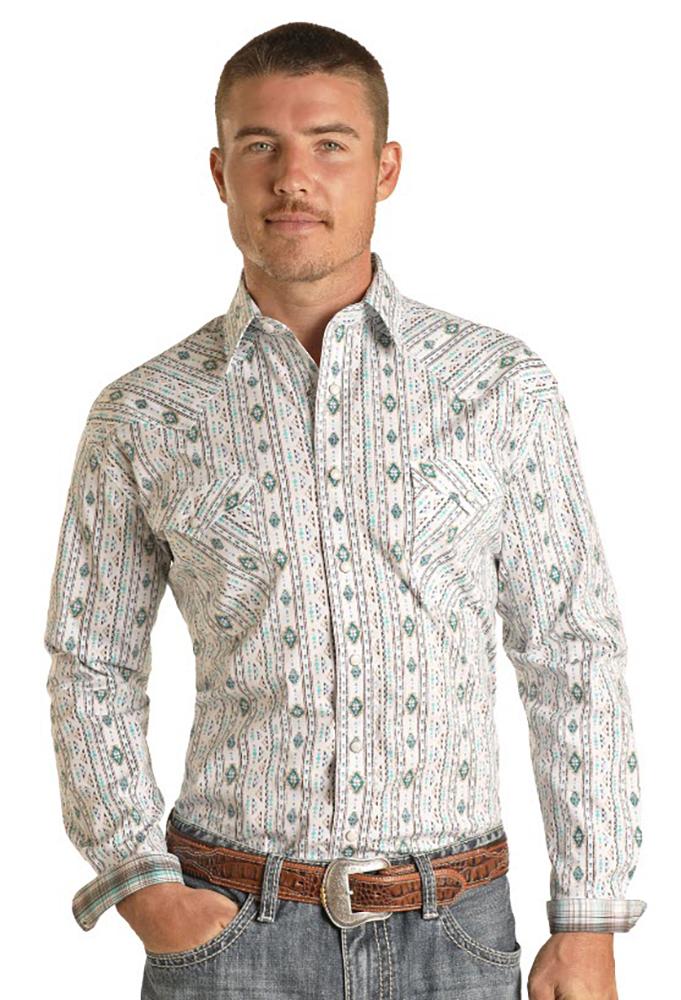 Rough Stock Mens Western Snap Shirt