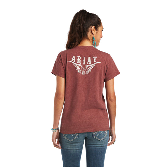 Ariat Ladies R.E.A.L Longhorn Roasted Russet T-Shirt
