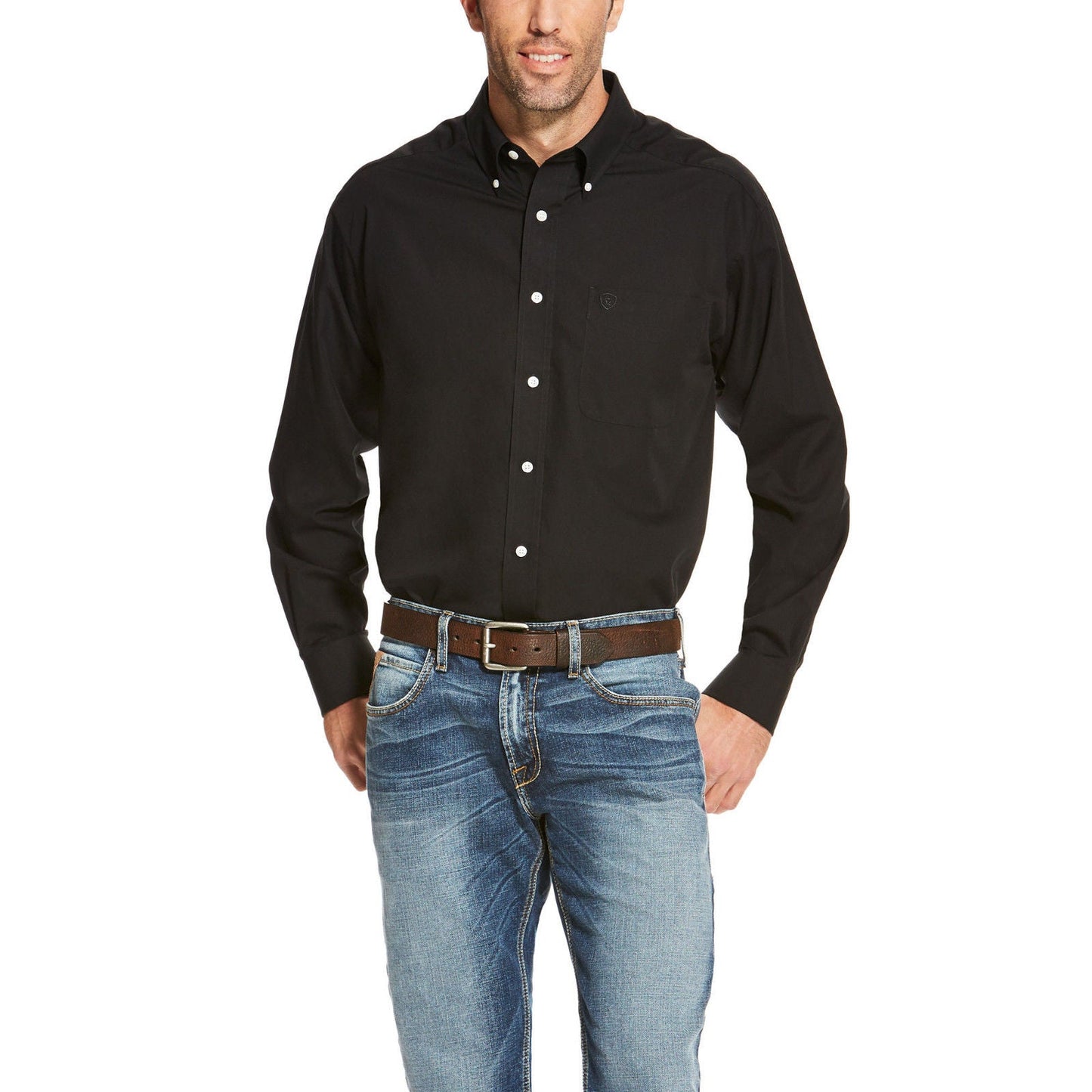 Ariat Men's Wrinkle Free Black Long Sleeve Button Down Shirt 10020328