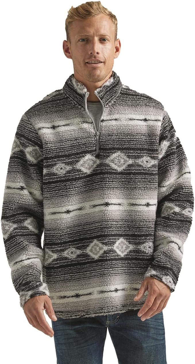 Wrangler Medieval Blue Serape and Aztec Sherpa 1/4 Zip