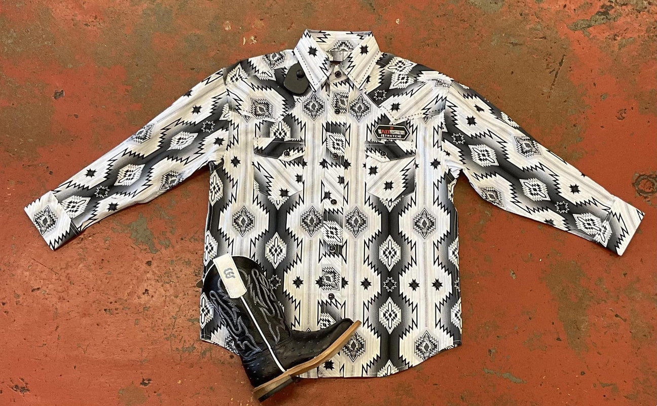 BOY'S LONG SLEEVE SNAP SHIRT ROCK & ROLL