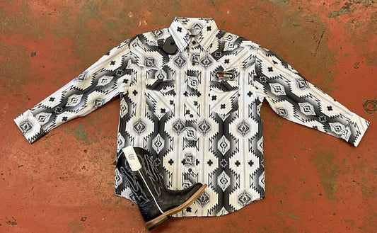 BOY'S LONG SLEEVE SNAP SHIRT ROCK & ROLL