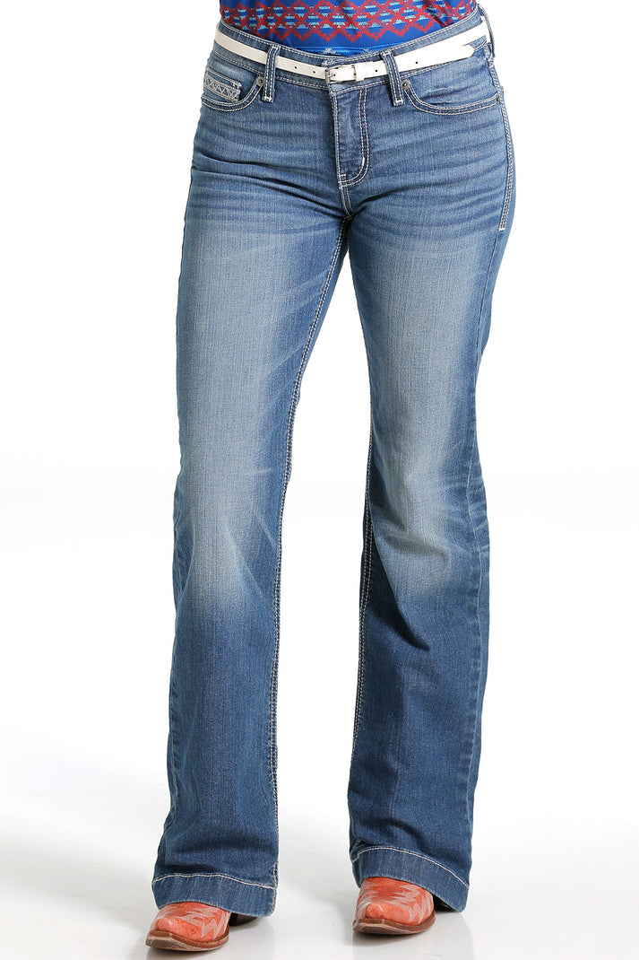 Cruel Girl Women's Hayley Medium Stonewash Denim Jeans