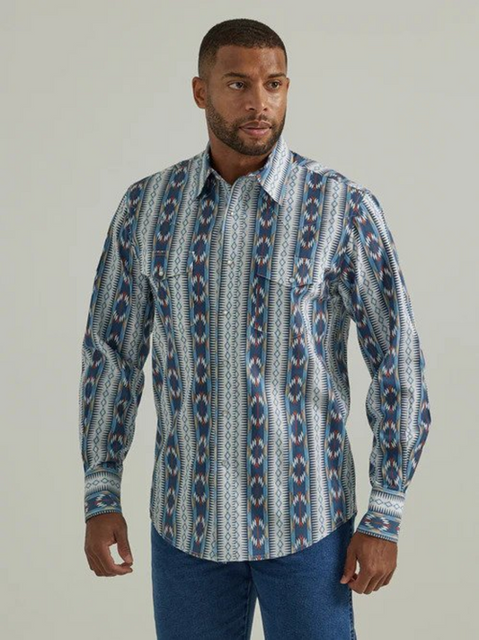 WRANGLER CHECOTAH CLASSIC FIT BLUE - MENS SHIRT