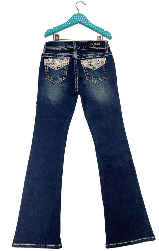 AZTEC EMBELLISHMENT GIRL BOOTCUT JEANS