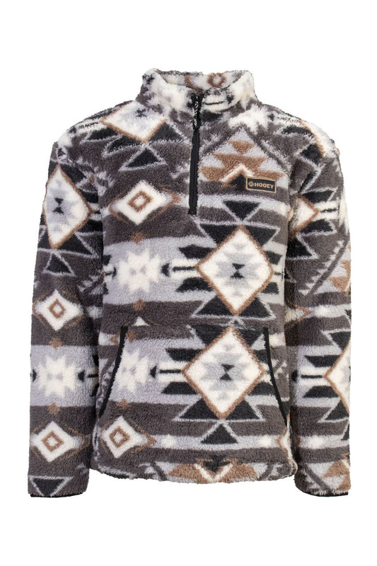 Hooey Fleece Pullover Grey/Aztec