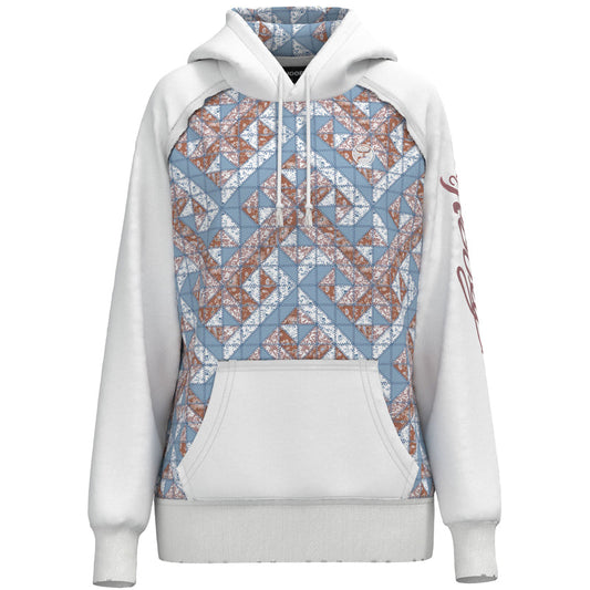 "CHAPARRAL" HOODY RED/PINK/BLUE /WHITE QUILTED PATTERN