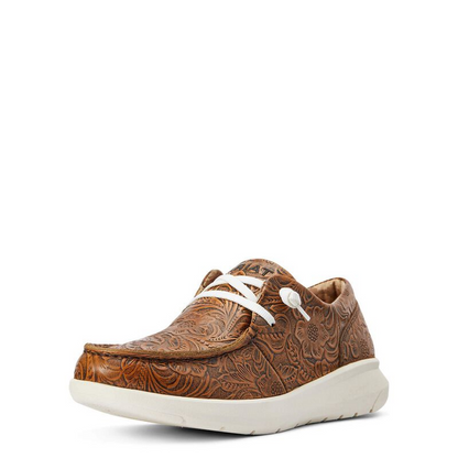 ARIAT HILO BROWN FLORAL EMBOSSED - FOOTWEAR LADIES
