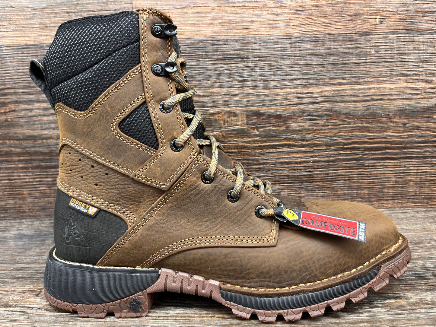 Men's 8 inch Composite Square Toe Waterproof Work Boot by Rocky