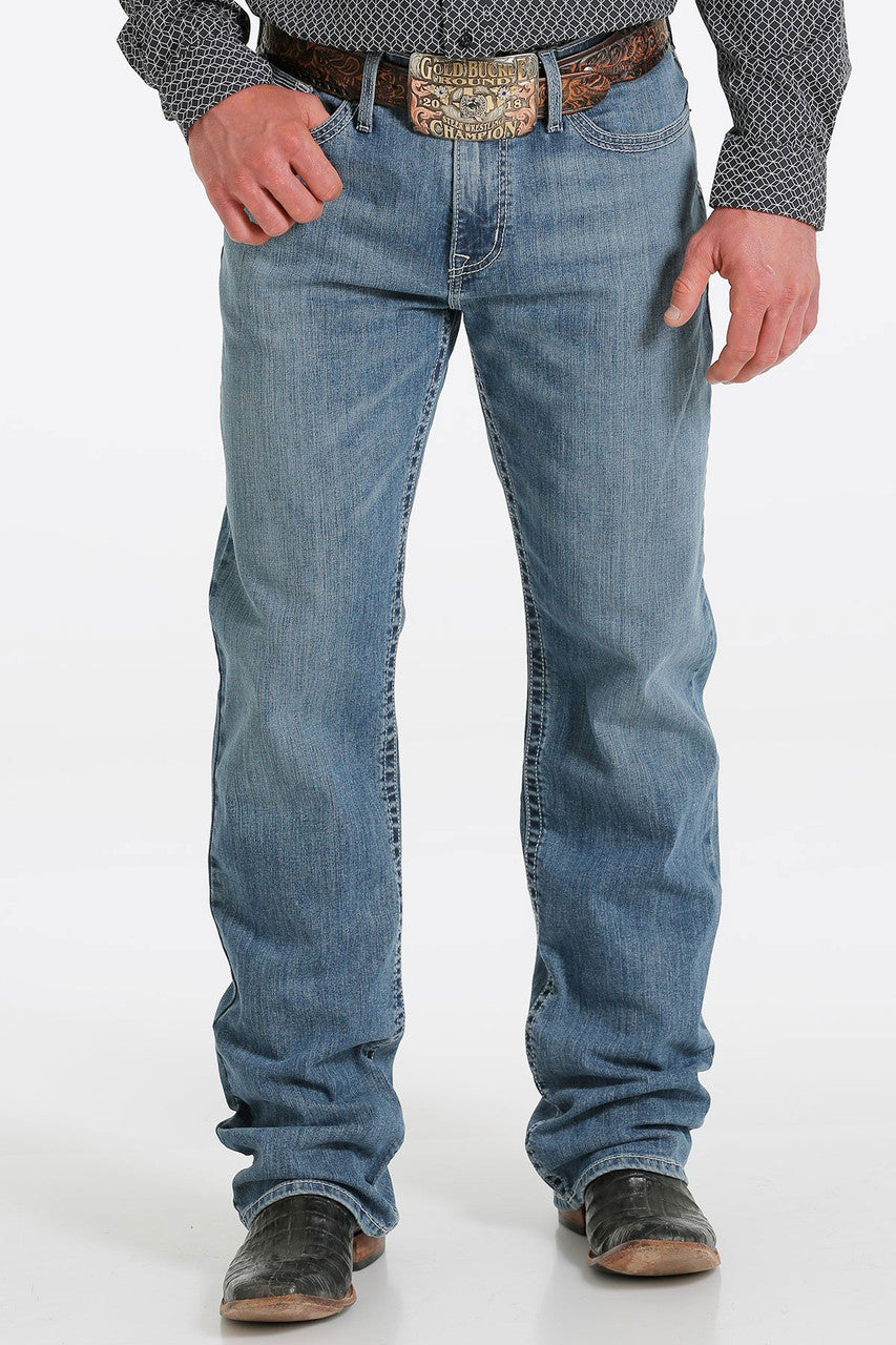 Cinch Men's Grant Medium Stonewash Relaxed Fit Straight Denim Jeans
