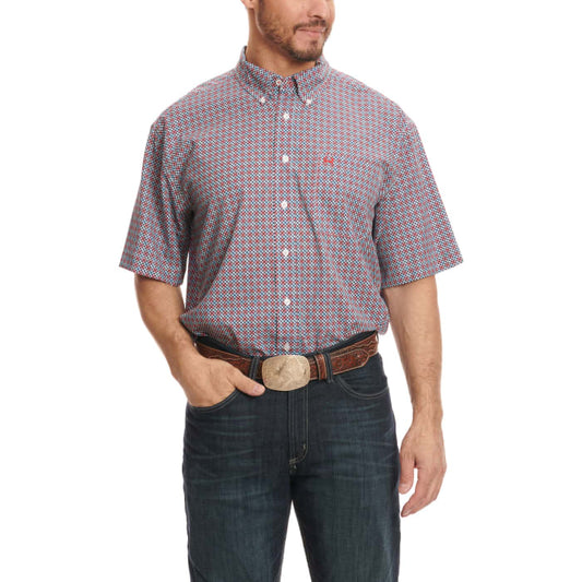 Cinch Men's ArenaFlex Red Navy&White SS Shirt