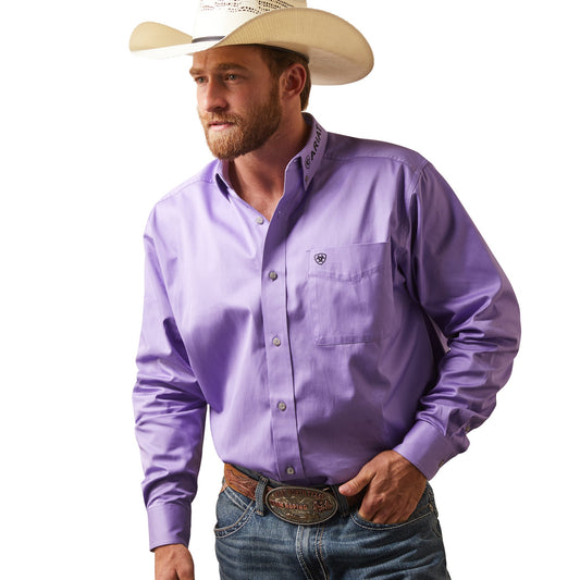 Ariat Men's Team Logo Twill Violet Tulip Button Down Shirt