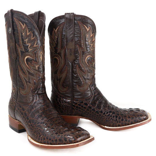 Tanner Mark Men's Brown Caiman Hornback Print Boots