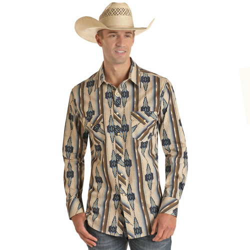 Long Sleeve Aztec Vintage Snap by Panhandle