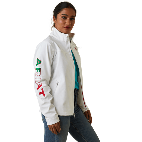 ARIAT WOMEN'S CLASSIC TEAM WHITE SOFTSHELL MEXICO JACKET